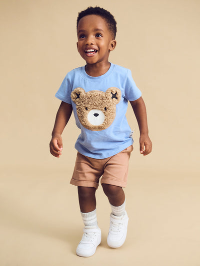 Huxbaby - Furry Hux T-Shirt Cornflower - HB2027S24 Short Sleeve T-Shirt Huxbaby 