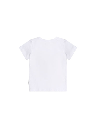 Huxbaby - Furry Huxbear Crisp White Tee - HB2114S25 Short Sleeve T-Shirt Huxbaby 