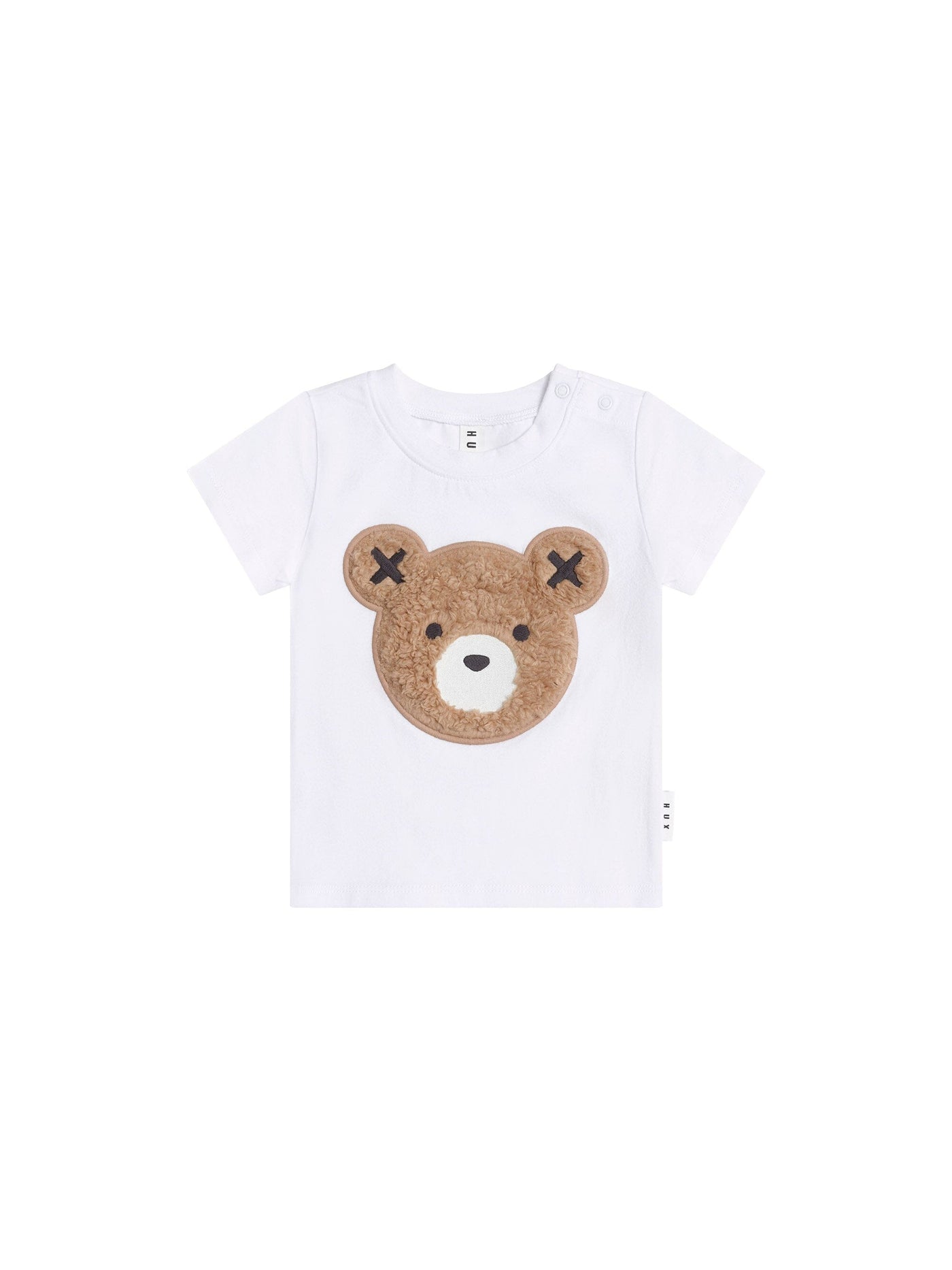 Huxbaby - Furry Huxbear Crisp White Tee - HB2114S25 Short Sleeve T-Shirt Huxbaby 