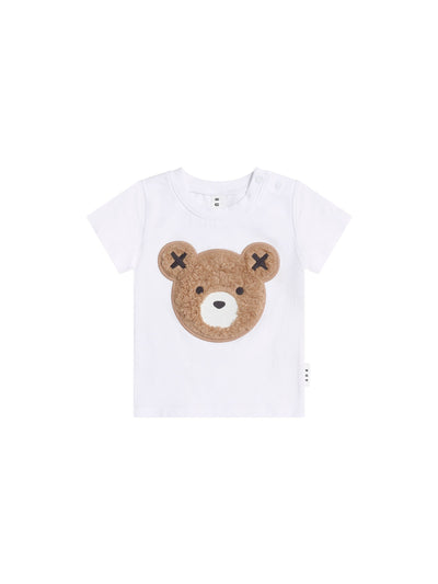 Huxbaby - Furry Huxbear Crisp White Tee - HB2114S25 Short Sleeve T-Shirt Huxbaby 