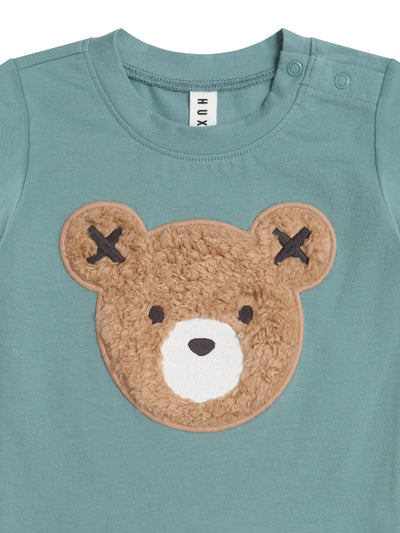 Huxbaby - Furry Huxbear Green Tee - HB2115S25 Short Sleeve T-Shirt Huxbaby 