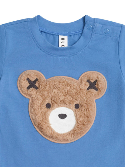 Huxbaby - Furry Huxbear Marine Blue Tee - HB2116S25 Short Sleeve T-Shirt Huxbaby 