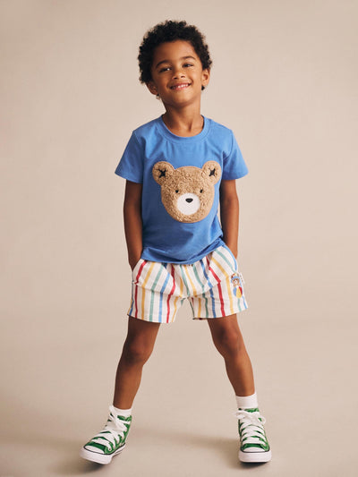 Huxbaby - Furry Huxbear Marine Blue Tee - HB2116S25 Short Sleeve T-Shirt Huxbaby 