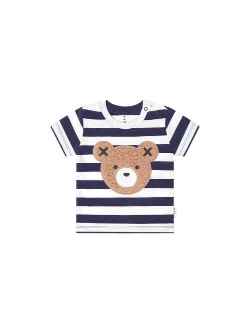 Huxbaby - Furry Huxbear Stripe Tee | Navy/Almond Milk