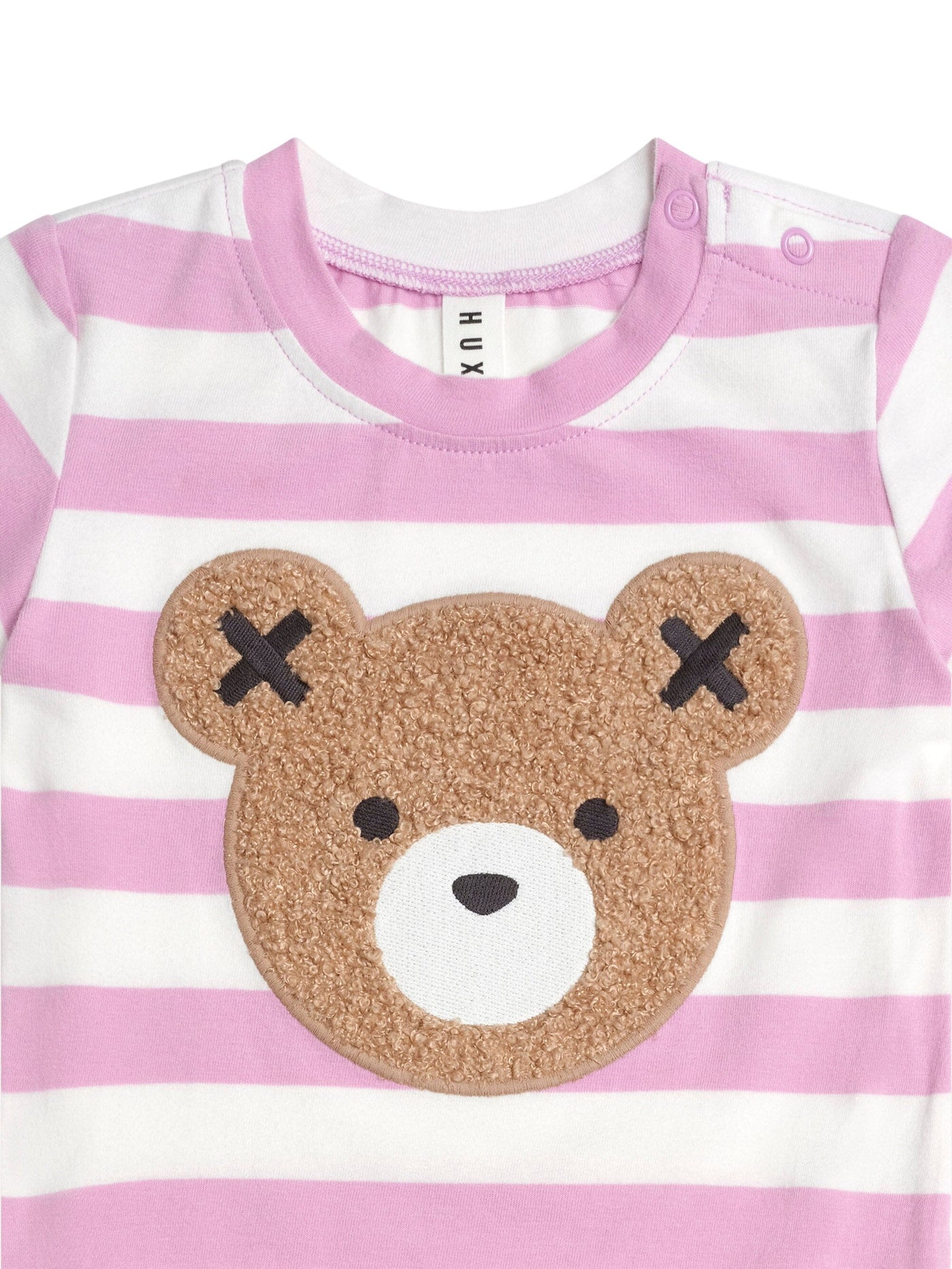 Huxbaby - Furry Huxbear Tee Magenta Stripe - HB2265S25 Short Sleeve T-Shirt Huxbaby 