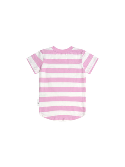 Huxbaby - Furry Huxbear Tee Magenta Stripe - HB2265S25 Short Sleeve T-Shirt Huxbaby 