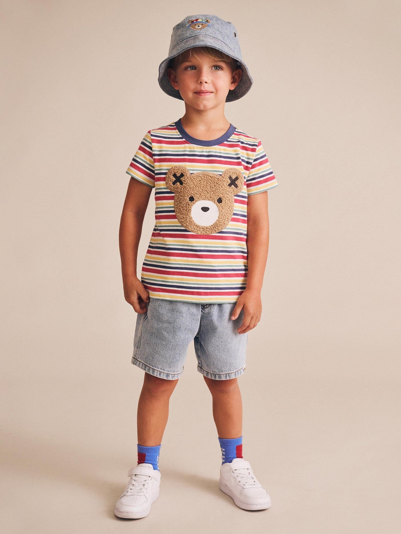 Huxbaby - Furry Huxbear Vintage Stripe - HB2117S25 Short Sleeve T-Shirt Huxbaby 