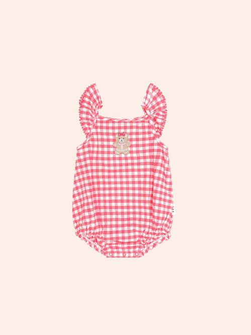 Huxbaby - Gingerbread Huxette Bubble Romper | Festive Red