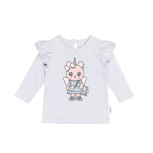 Huxbaby - Glitter Caticorn Frill Top - HB2192W24