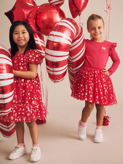Huxbaby - Golden Cherries Puff Sleeve Tulle Dress - HB1317S25 Tutu Dress Huxbaby 