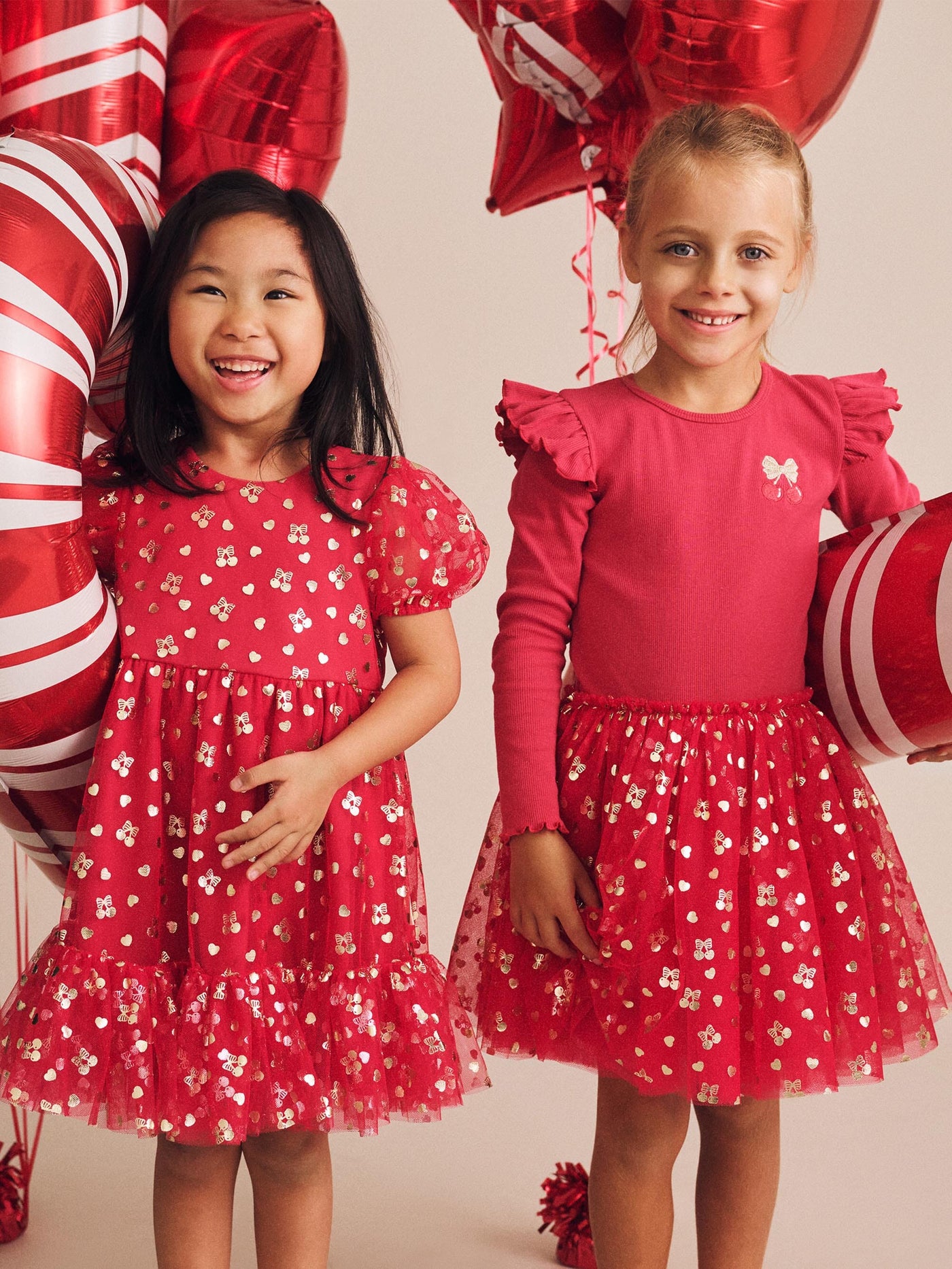 Huxbaby - Golden Cherries Puff Sleeve Tulle Dress - HB1317S25 Tutu Dress Huxbaby 