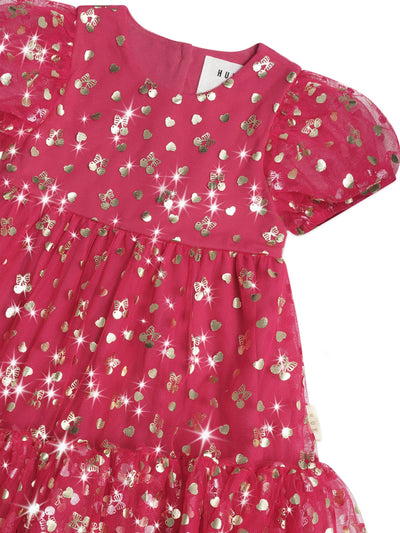 Huxbaby - Golden Cherries Puff Sleeve Tulle Dress - HB1317S25 Tutu Dress Huxbaby 