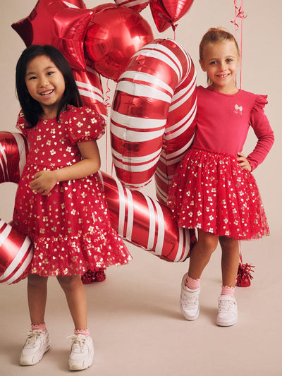 Huxbaby - Golden Cherries Puff Sleeve Tulle Dress - HB1317S25 Tutu Dress Huxbaby 
