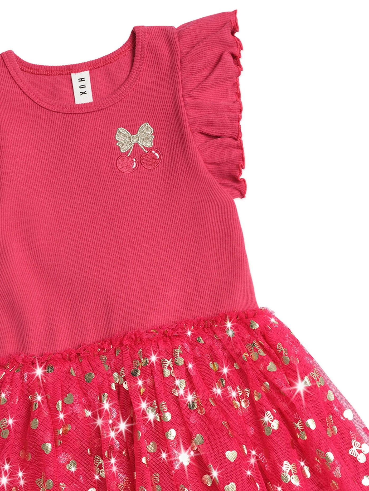 Huxbaby - Golden Cherry Pie Rib Tulle Dress - HB1315S25 Tutu Dress Huxbaby 