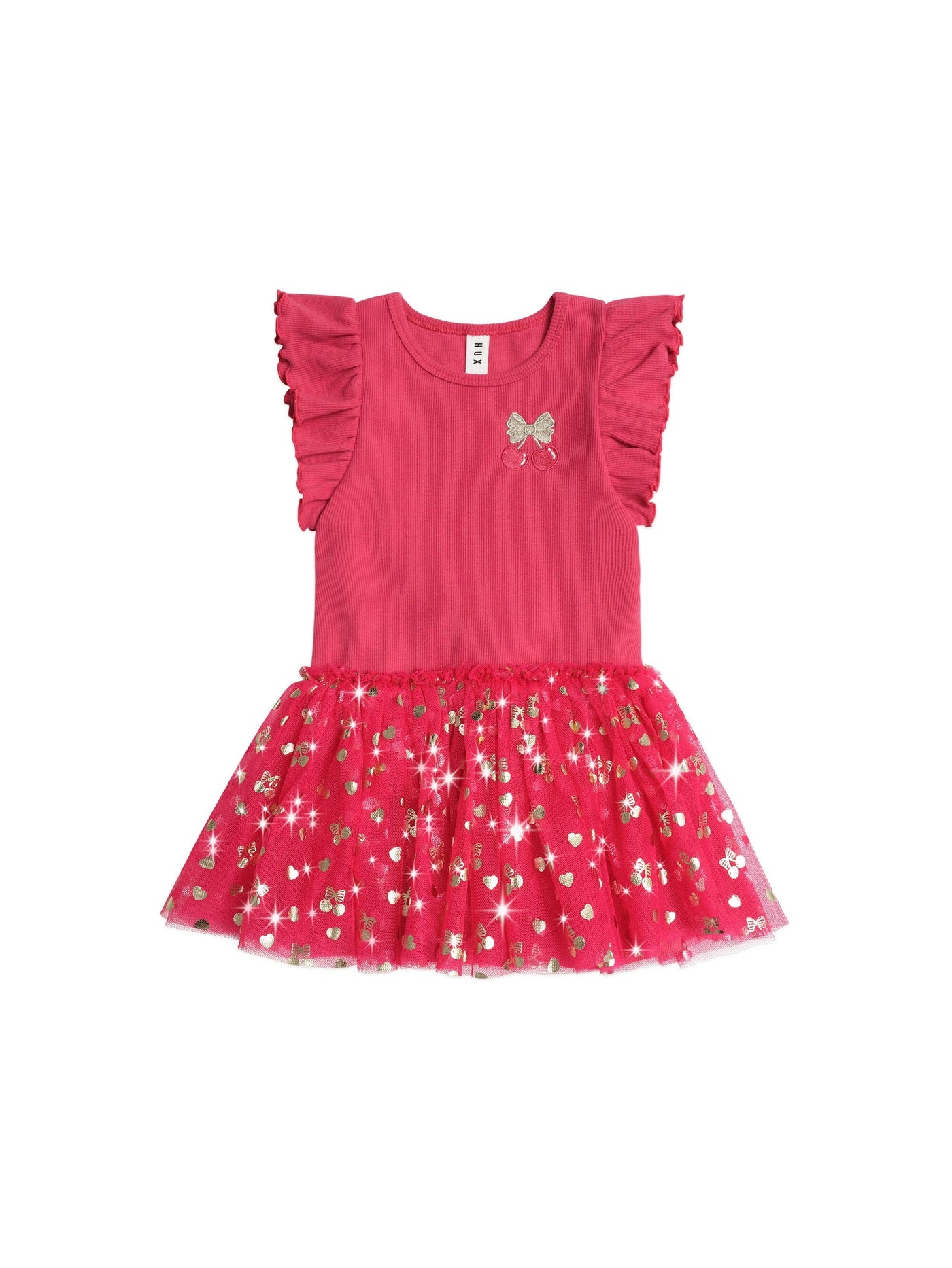 Huxbaby - Golden Cherry Pie Rib Tulle Dress - HB1315S25 Tutu Dress Huxbaby 