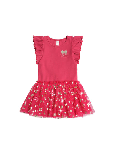 Huxbaby - Golden Cherry Pie Rib Tulle Dress - HB1315S25 Tutu Dress Huxbaby 