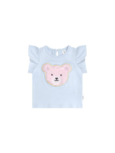 Huxbaby - Heart Fur Bear Frill T-Shirt - HB2112S24