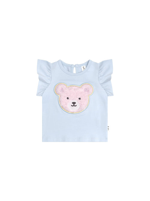 Huxbaby - Heart Fur Bear Frill T-Shirt - HB2112S24