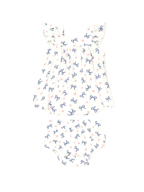 Huxbaby - Hearts And Bows 2Pc Top And Bloomer Set
