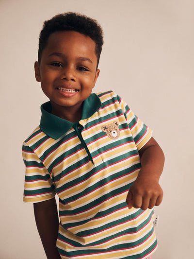 Huxbaby - Hux Stripe Polo Tee - HB2326S25 Short Sleeve Shirt Huxbaby 