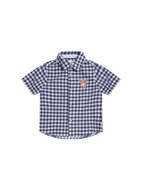 Huxbaby - Huxbear Button Up Blue Check - HB2328S25
