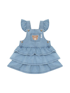 Huxbaby - Huxbear Knit Denim Frill Pinafore - HB1006S24