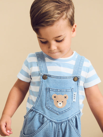 Huxbaby - Huxbear Knit Denim Short Overalls - HB0012S24 Overalls Huxbaby 