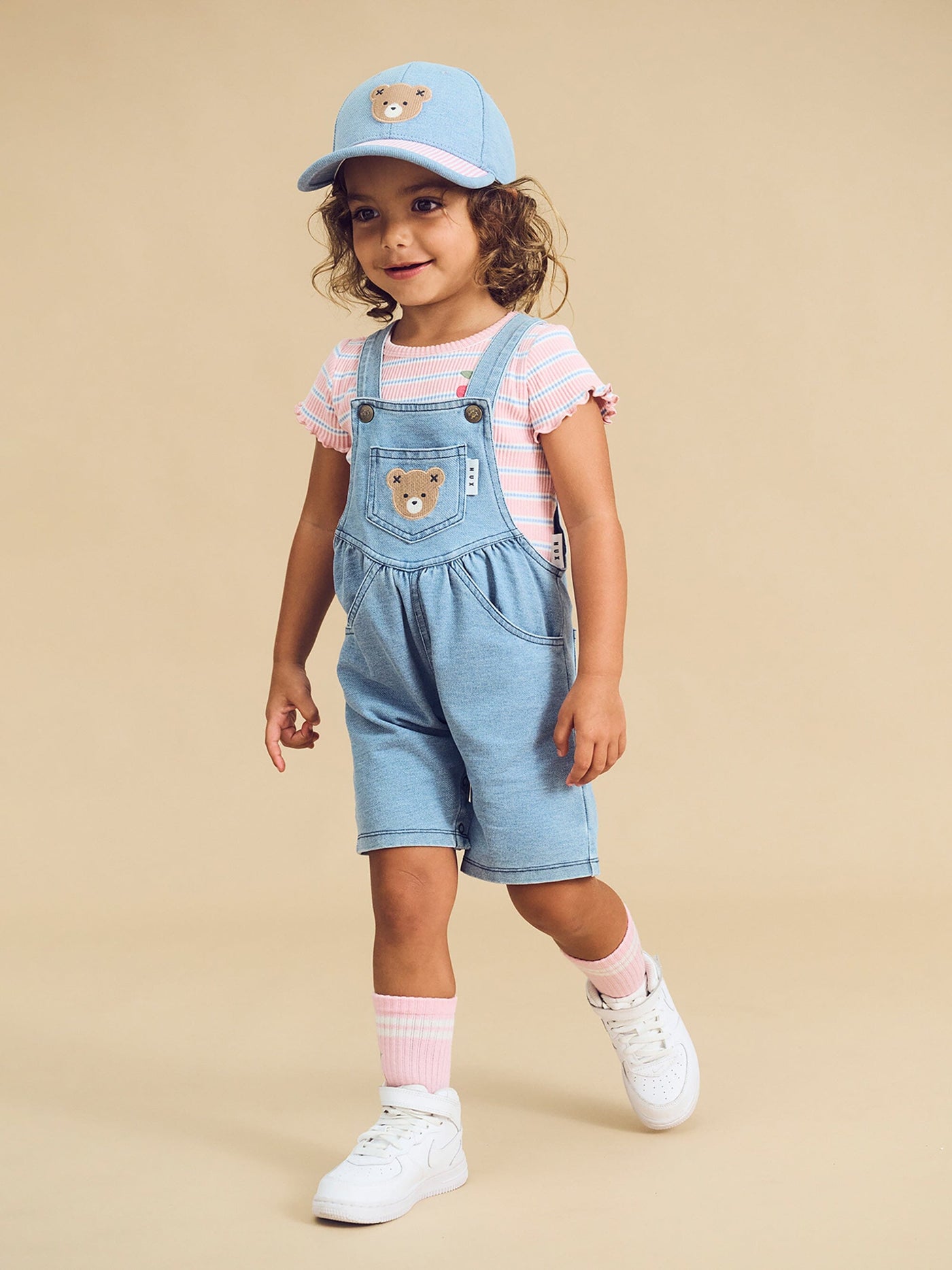 Huxbaby - Huxbear Knit Denim Short Overalls - HB0012S24 Overalls Huxbaby 