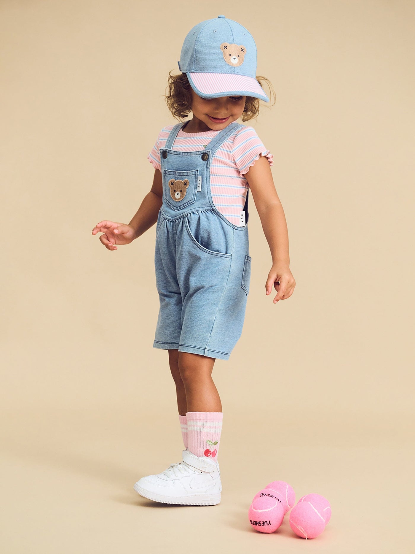 Huxbaby - Huxbear Knit Denim Short Overalls - HB0012S24 Overalls Huxbaby 