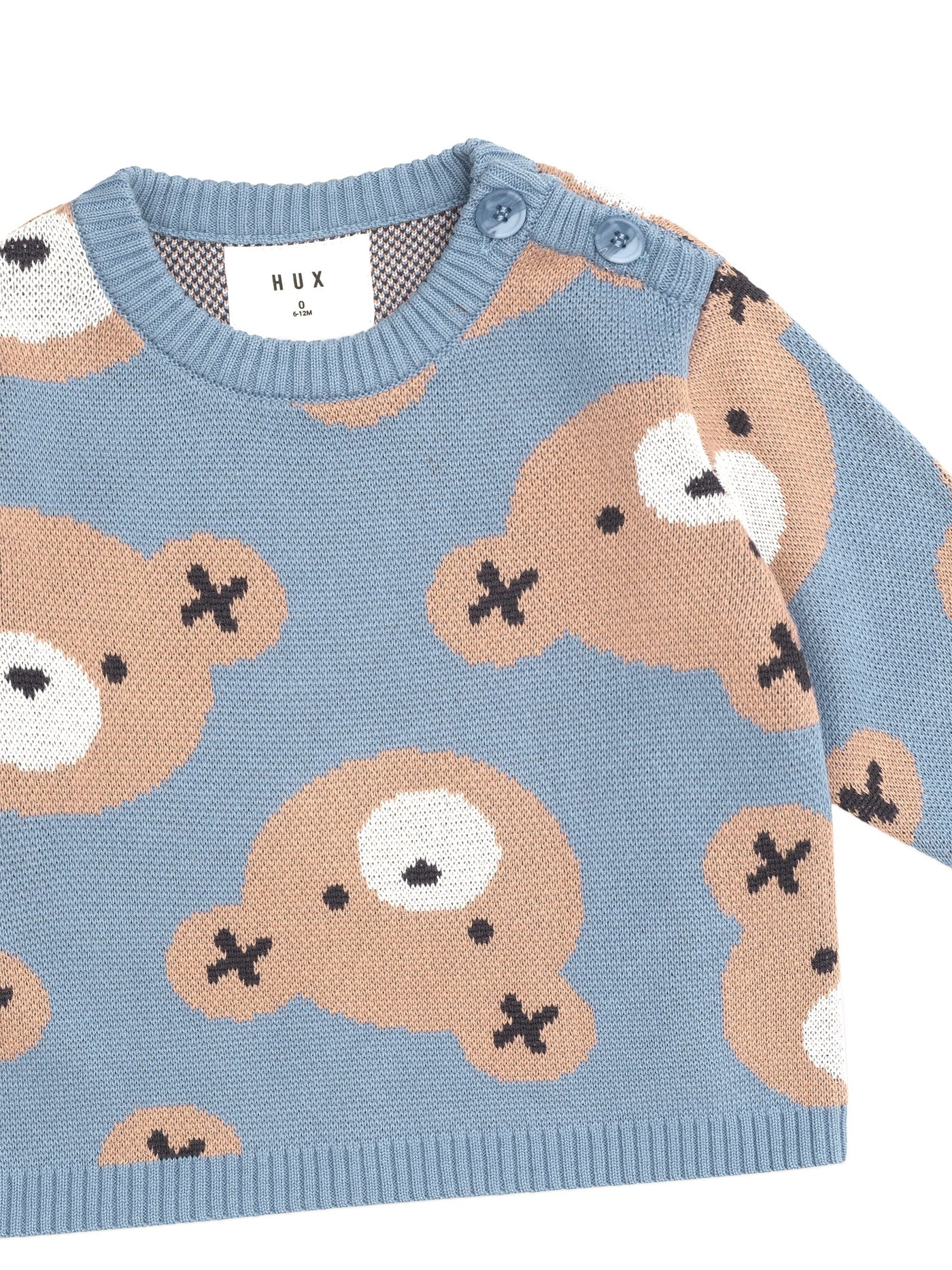 Huxbaby - Huxbear Knit Jumper Cornflower - HB5004S24 Jumper Huxbaby 