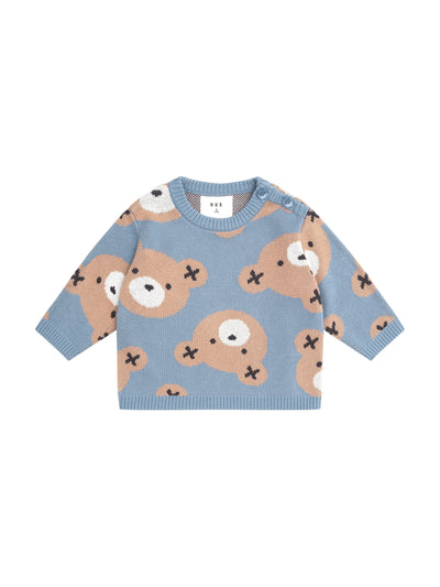 Huxbaby - Huxbear Knit Jumper Cornflower - HB5004S24 Jumper Huxbaby 