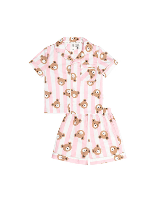 Huxbaby - Huxbear Stripe Pjs | Strawberry Créme/Almond Milk