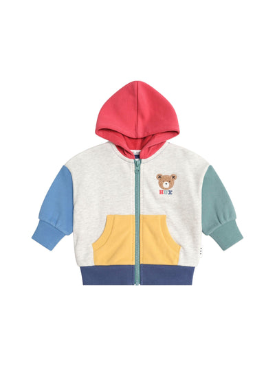 Huxbaby - Huxbear Zip Up Hoodie Colour Block - HB3375S25 Hoodie Huxbaby 