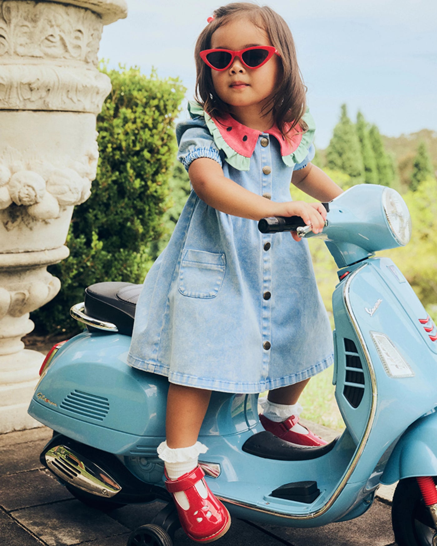 Huxbaby - I Carried a Watermelon Denim Dress - HB1251S25 Short Sleeve Dress Huxbaby 