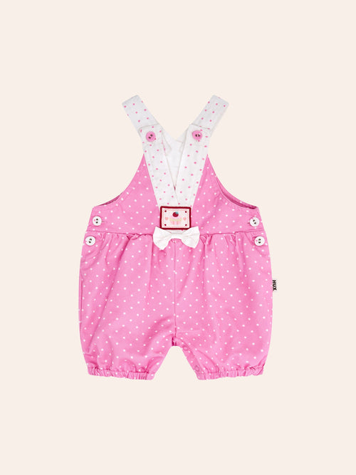 Huxbaby - Icing-on-the-Cupcake Polka Dot Romper | Sherbet/ Almond Milk - PREORDER