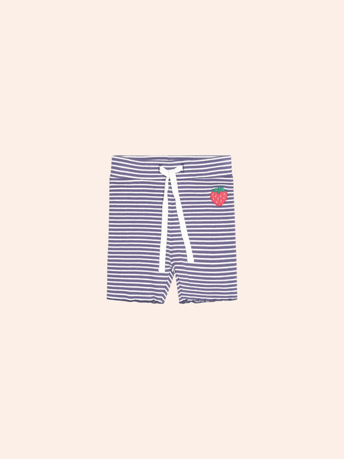 Huxbaby - Ink Stripe Rib Bike Short | Ink / Almond Stripe