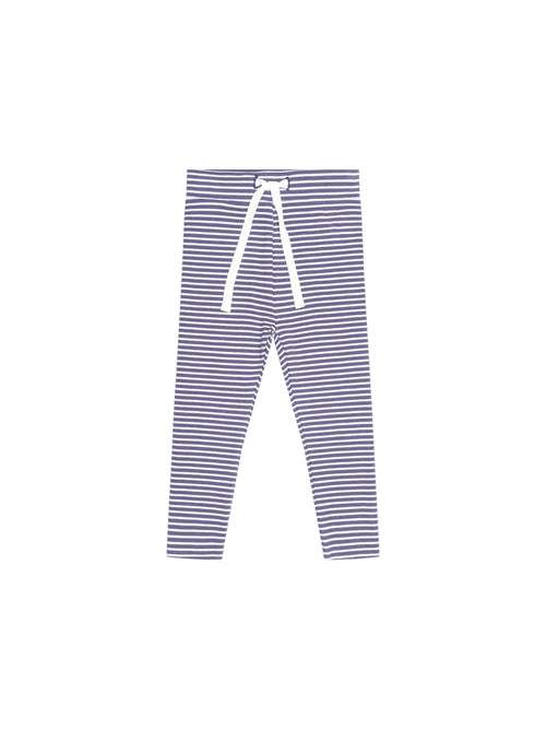 Huxbaby - Ink Stripe Rib Legging | Ink / Almond Stripe