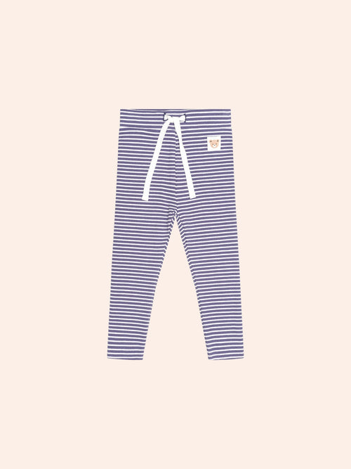 Huxbaby - Ink Stripe Rib Legging | Ink / Almond Stripe