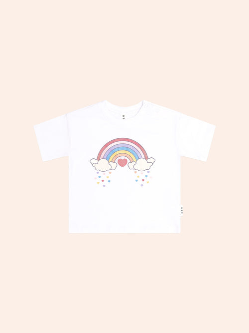 Huxbaby - Magical Rainbow Slouchy Tee | White