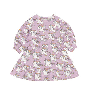 Huxbaby - Magical Unicorn Drop Shoulder Dress - HB1037W24