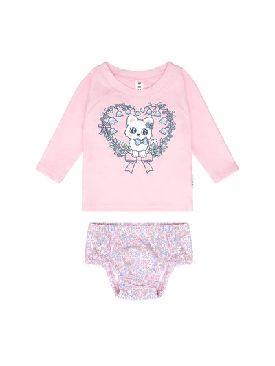 Huxbaby - Meow Meow Swim Set - HB7259S24 Two-Piece Swimsuit Huxbaby 