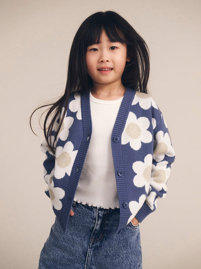 Huxbaby - Midnight Daisy Boxy Cardi - HB5175W25 Cardigan Huxbaby 