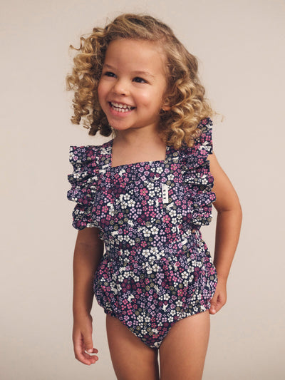 Huxbaby - Midnight Flower Garden Frill Playsuit - HB0199W25 Playsuit Huxbaby 