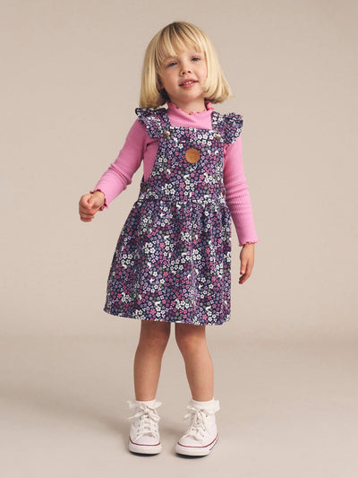 Huxbaby - Midnight Flower Garden Overall Dress - HB1198W25 Sleeveless Dress Huxbaby 