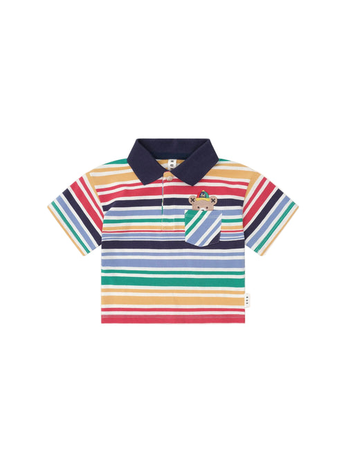 Huxbaby - Moto Hux Rainbow Stripe Polo