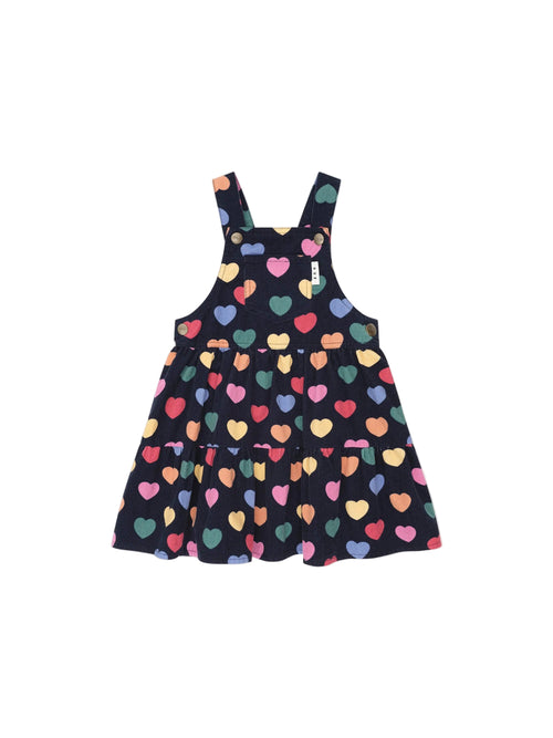 Huxbaby - Multi Hearts Cord Pinafore