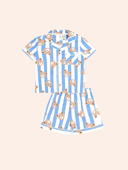 Huxbaby - Nautical Huxbear Stripe Pjs | Nautical/Almond Milk