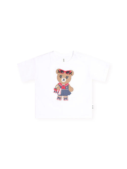 Huxbaby - Nautical Vacay Huxette Slouchy Tee | White