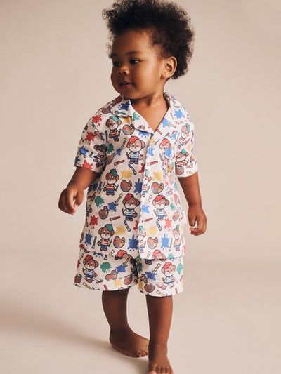 Huxbaby - Parisian Painter Pup PJs - HB9172S25 Short Sleeve Pyjamas Huxbaby 
