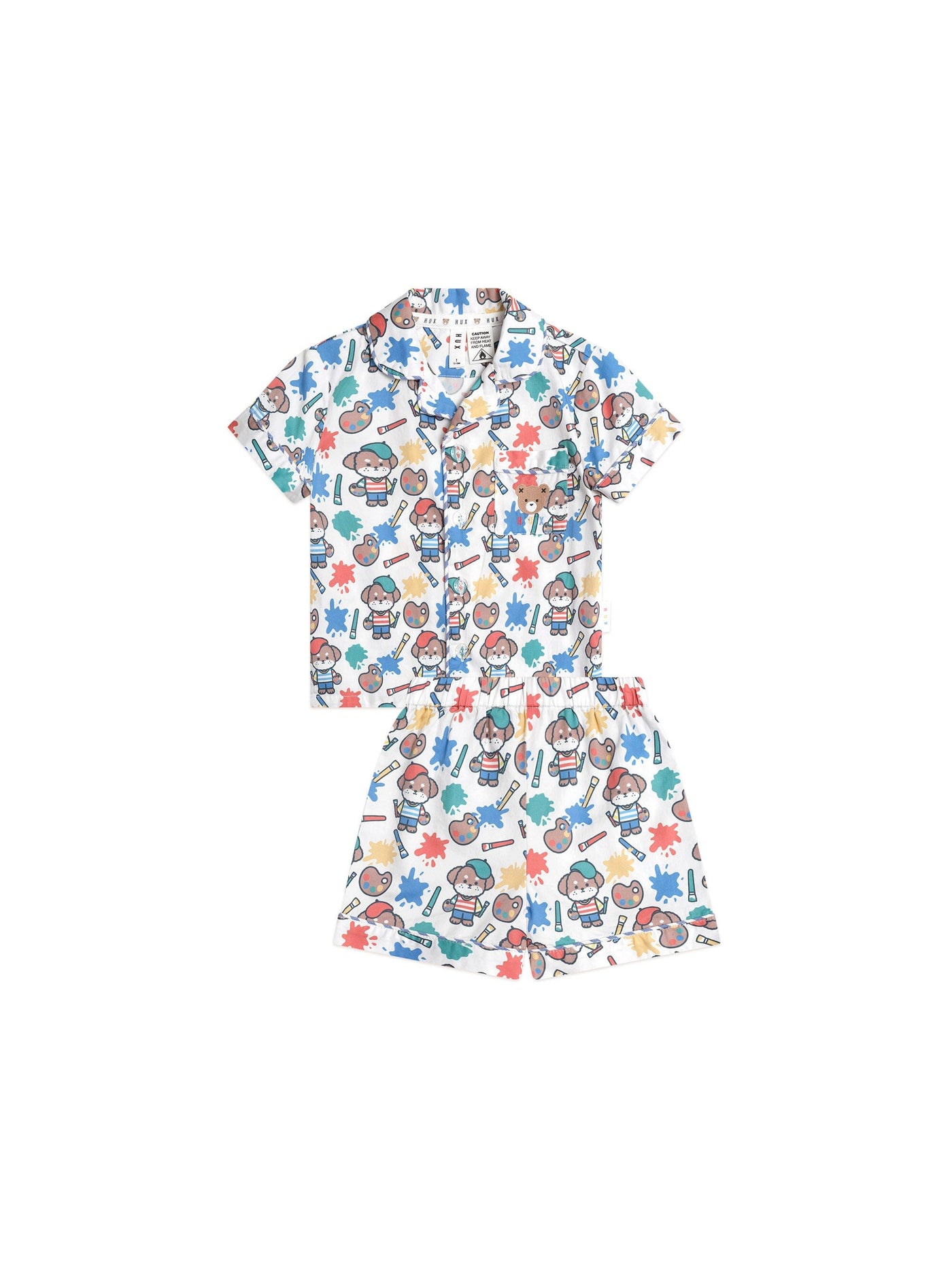Huxbaby - Parisian Painter Pup PJs - HB9172S25 Short Sleeve Pyjamas Huxbaby 